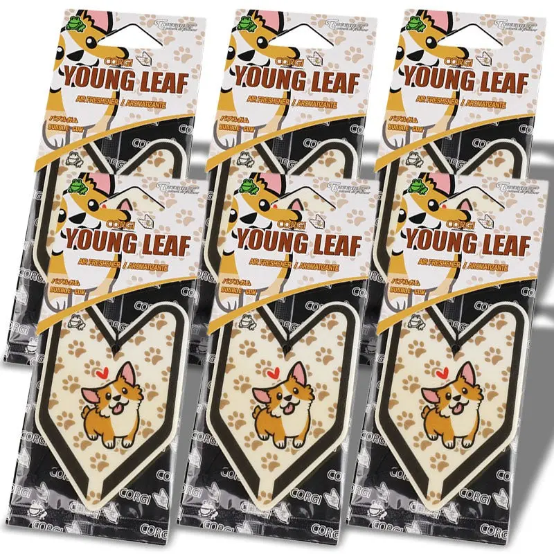 6X Tree Frog Young Leaf Paper Corgi/Bubble Gum Scent Air Freshener Auto Car 1