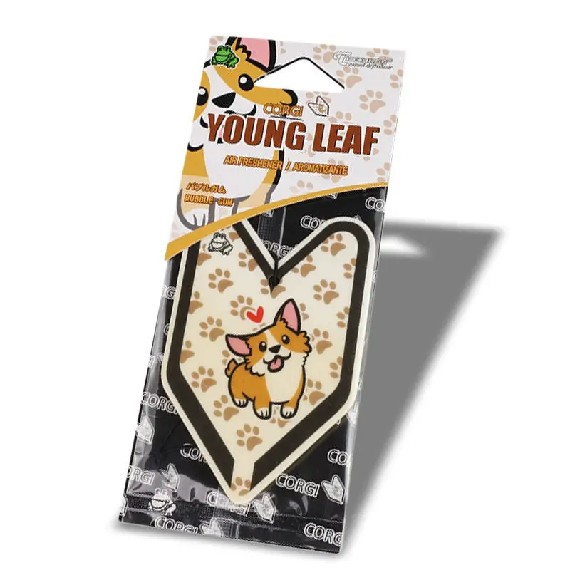 1X Tree Frog Young Leaf Paper Corgi/Bubble Gum Scent Air Freshener Interior Car 1