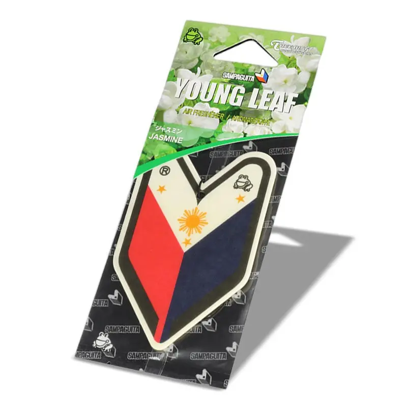 1X Tree Frog Young Leaf Paper/Sampaguita Jasmine Scent Air Freshener Auto Car 1