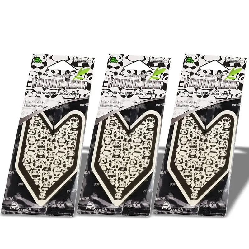 3X Tree Frog Young Leaf Paper Panda/Lemon Squash Scent Air Freshener Home/Office 1