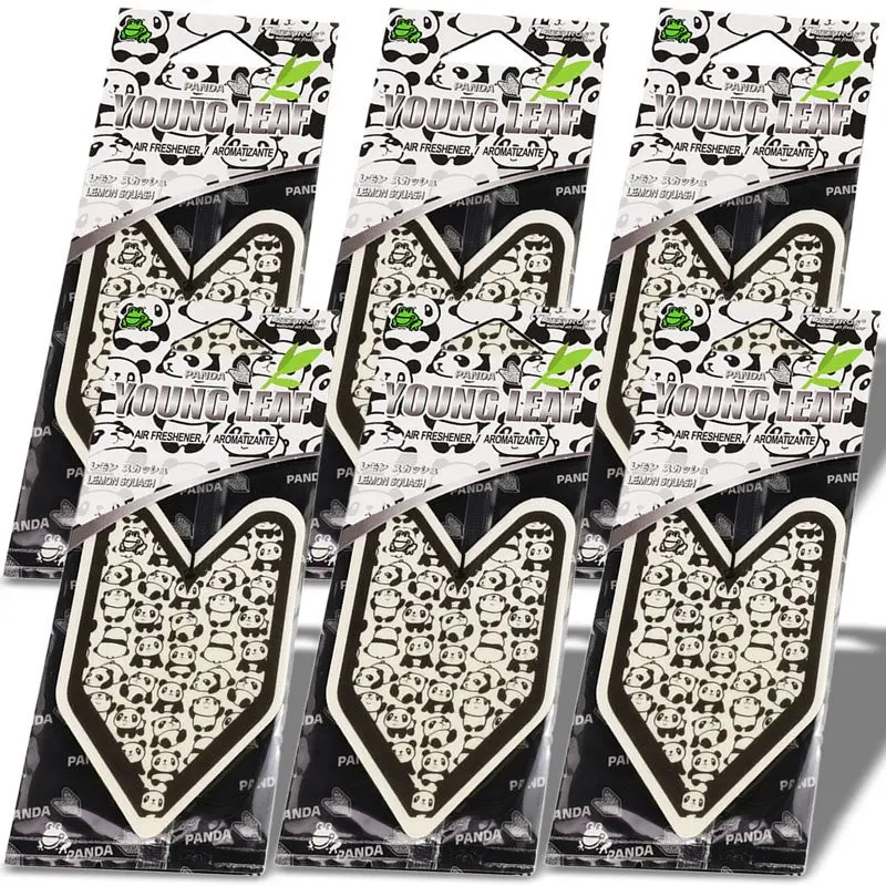 6X Tree Frog Young Leaf Paper Panda/Lemon Squash Scent Air Freshener Auto Car 1