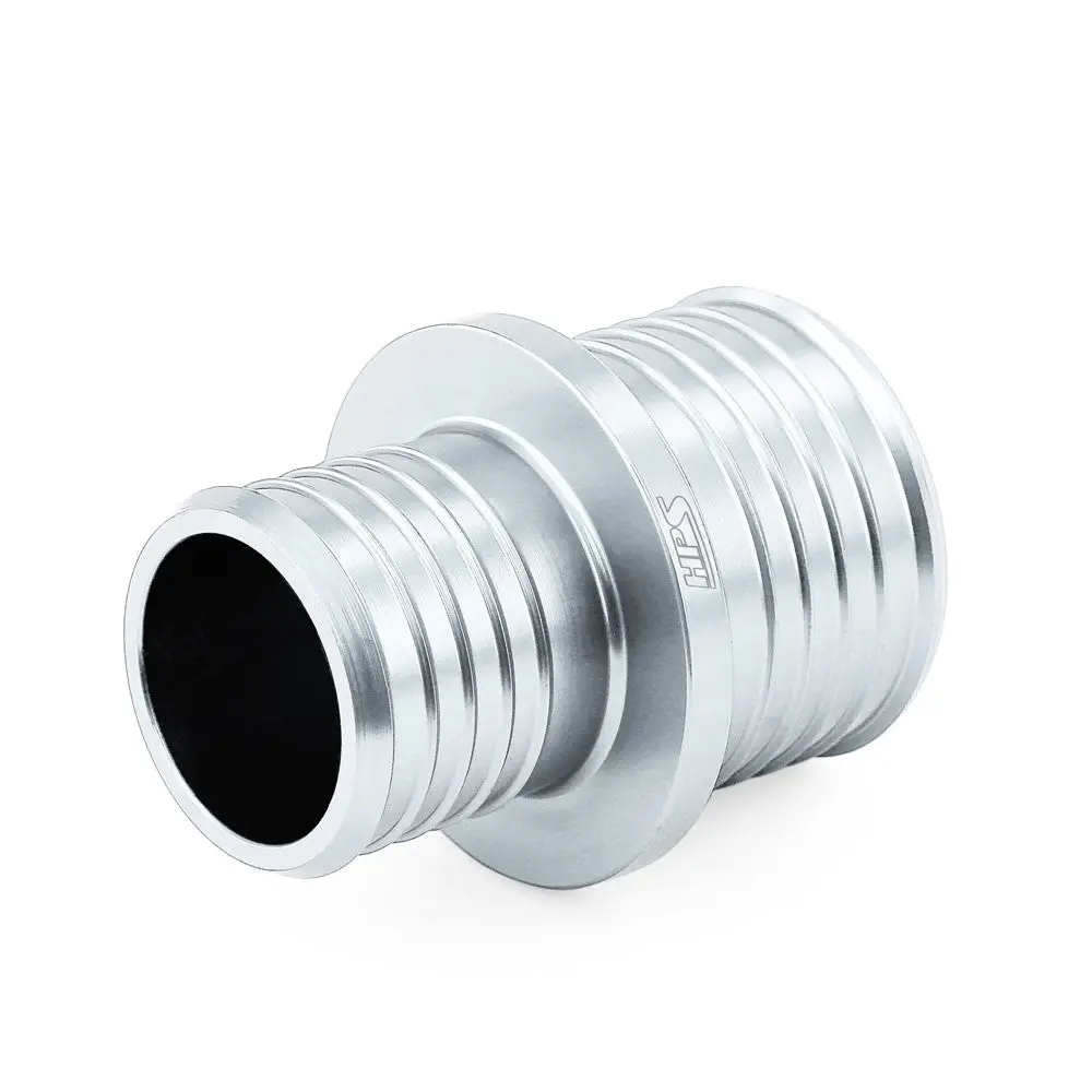 Hps 1/2" Reduced To 5/8" Silver Billet Aluminum Hose Joiner Union Connector 1-1/2" Length 1