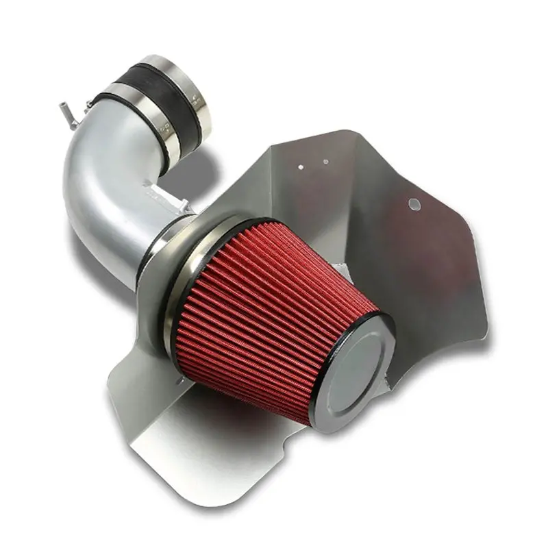 Cold Air Intake Kit Silver Pipe+Filter+Heat Shield For Cadillac 09-10 Cts V V8 1