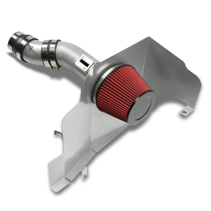 Cold Air Intake Kit Silver Pipe+Filter+Heat Shield For Ford 11-14 Mustang Base V 1