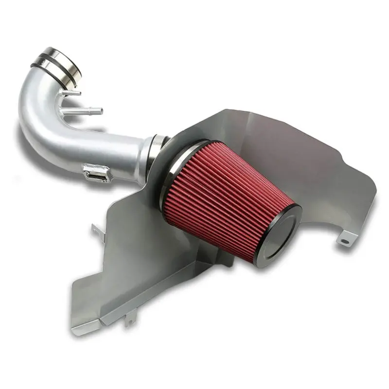 Cold Air Intake Kit Silver Pipe+Filter+Heat Shield For Ford 11-14 Mustang Gt V8 1