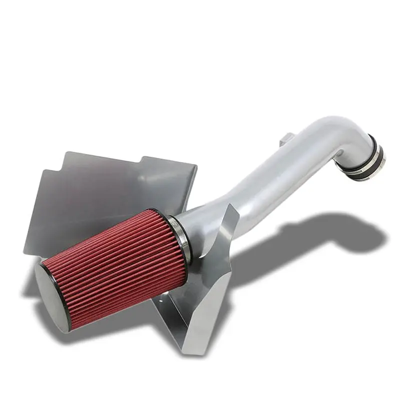Silver 3.5" Pipe Cold Air Intake+Heat Shield For 01-04 Sierra/Silverado 6.6L Diesel 1
