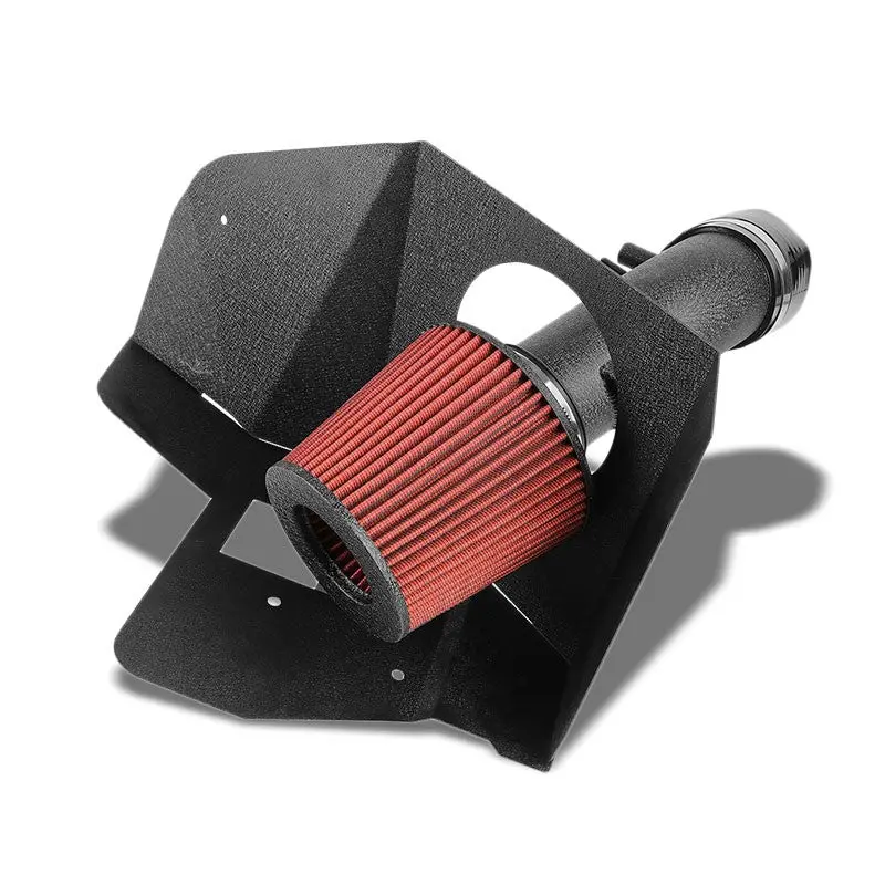 Cold Air Intake Black Pipe/Red Filter+Heat Shield For 07-11 Camry/09-16 Venza V6 1