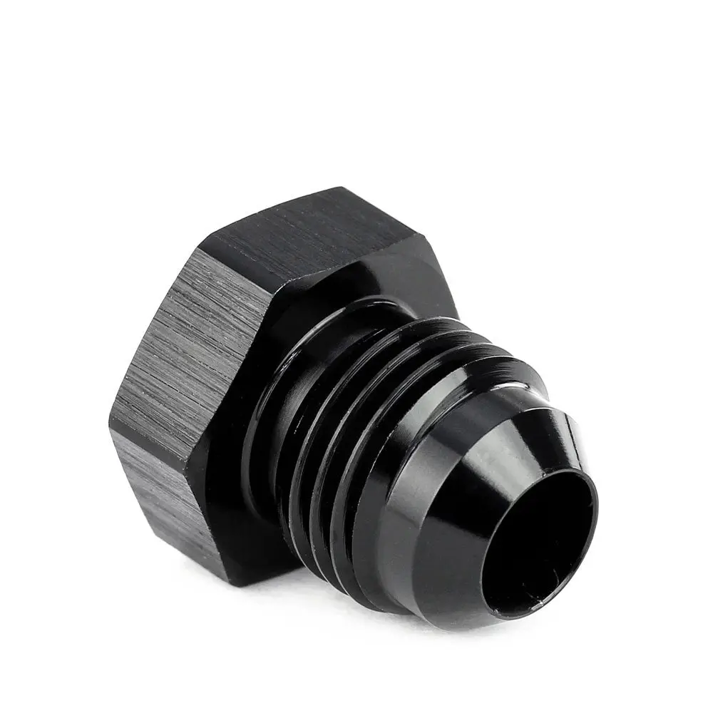 Hps An Male Flare Plug, Straight, 37 Degree Flare, An -10 , Black Aluminum Fitting 1