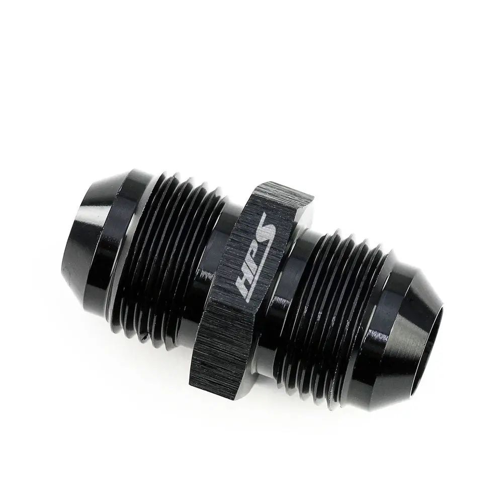 Hps An Male To Male Union Adapter Fitting Connector, Straight, An -3, Black Aluminum 1