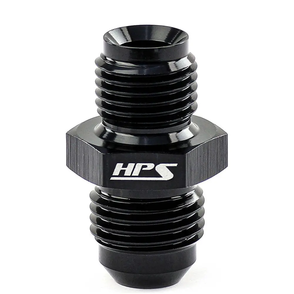 Hps An Male To Metric Adapter Fitting, Straight, An -6 To M12 X 1.25, Black Aluminum 1