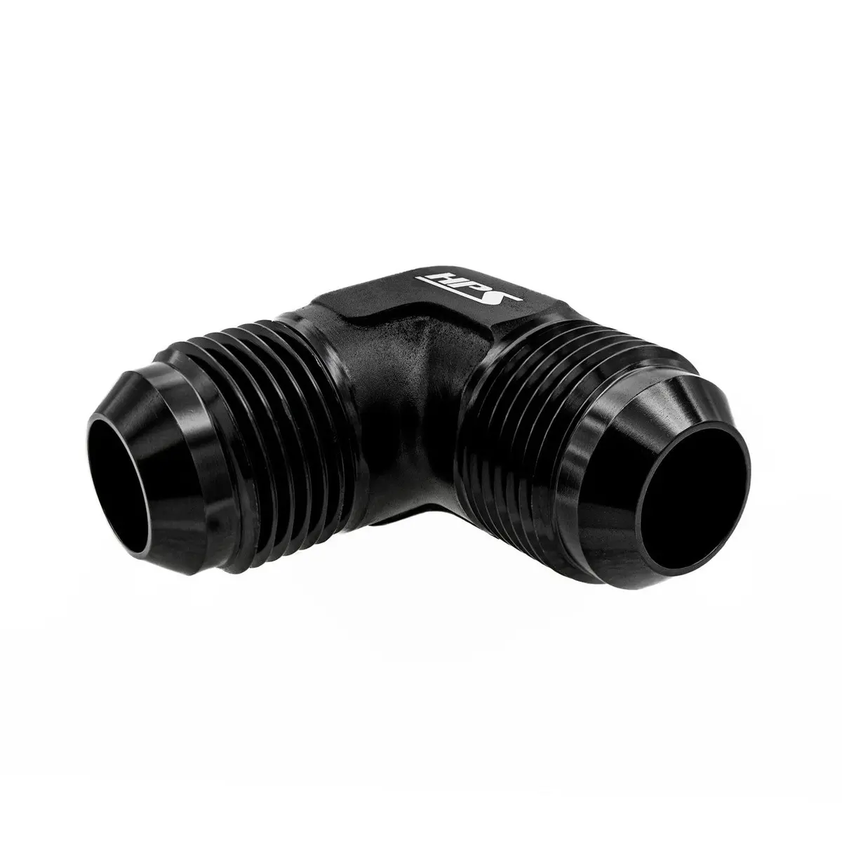 Hps An Male To Male Union Adapter Fitting Connector, 90 Degree, An -8, Black Aluminum 2