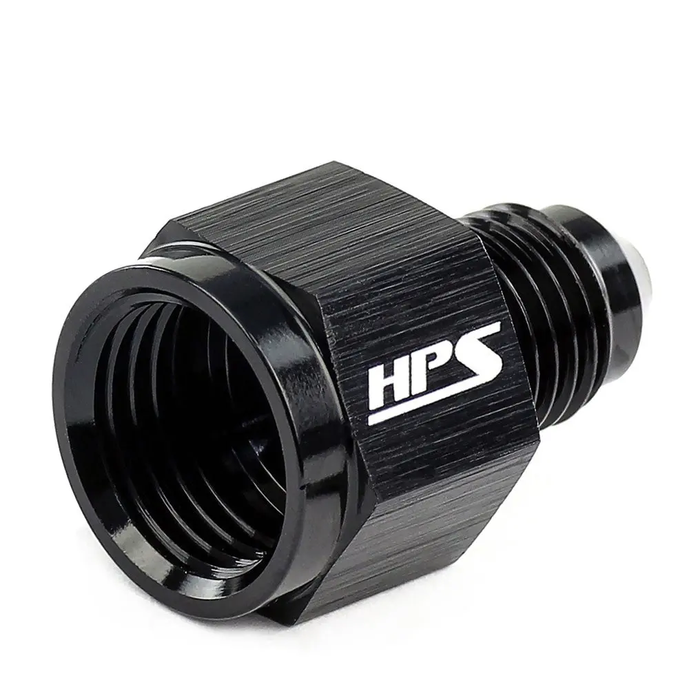Hps An Female To An Male Reducer Adapter, Straight, An -12 Female To -6 Male, Black Alumimun 1