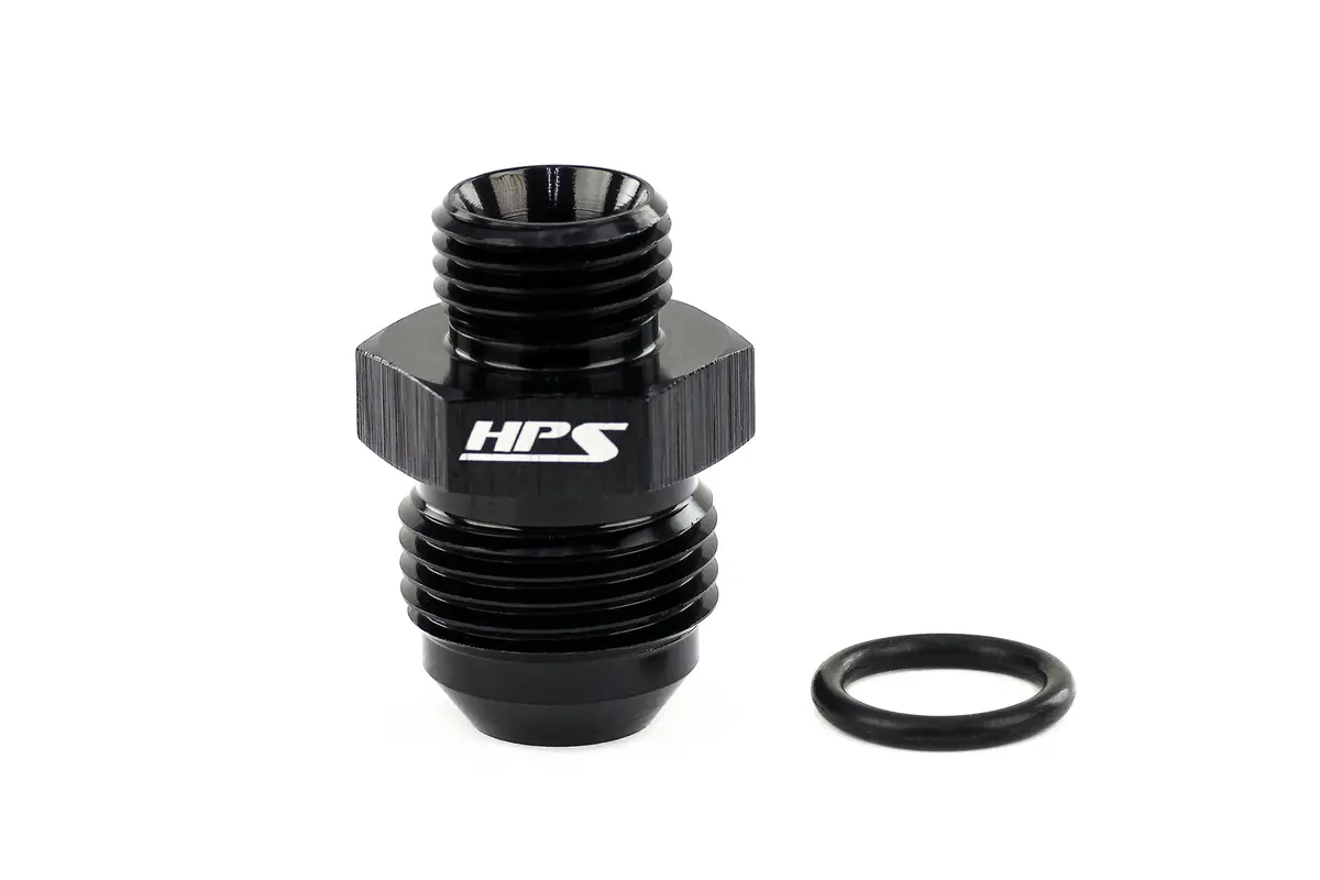 Hps An Male To O-Ring Boss (Orb) Port Thread Male Adapter, Straight, An -4 To -3 Orb, Black Aluminum 1