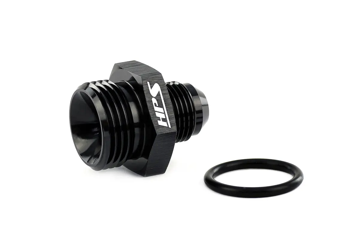 Hps An Male To O-Ring Boss (Orb) Port Thread Male Adapter, Straight, An -4 To -6 Orb, Black Aluminum 2