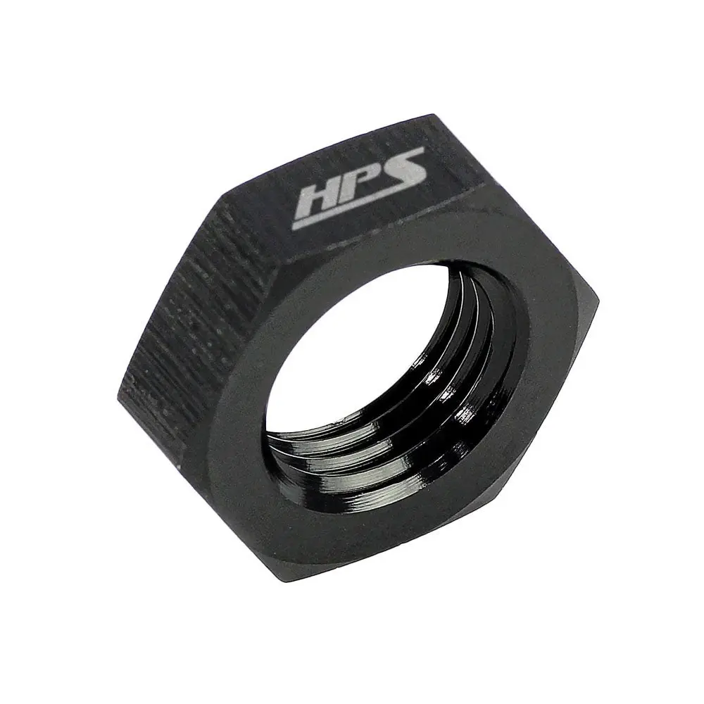 Hps An Female Bulkhead Fitting Jam Nut, Straight, An -6, Black Aluminum 1
