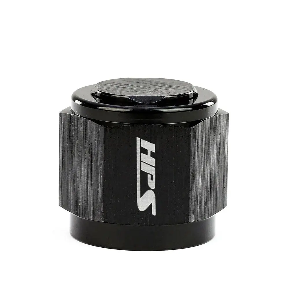 Hps An Flare Female Cap, Straight, An-8, Black Aluminum Fitting 1
