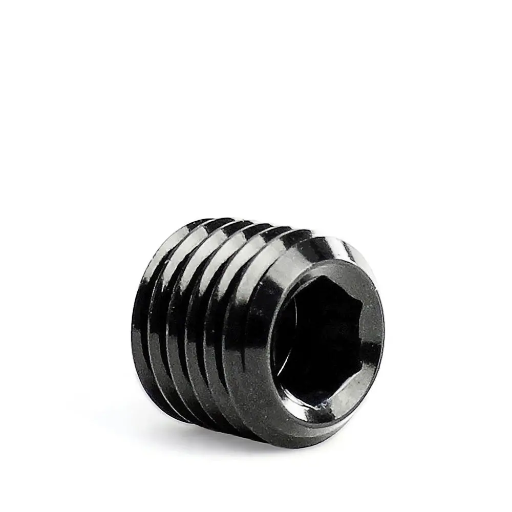 Hps Npt Allen Plug Fitting For Thread Bungs/Port, 1/2" Npt, Black Aluminum 1