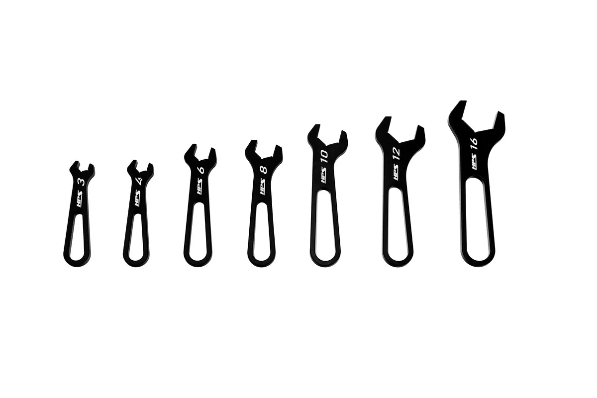 Hps (Set Of 7) Black Aluminum An Hose Fitting Wrench Spanner [-3An To -16An] 1