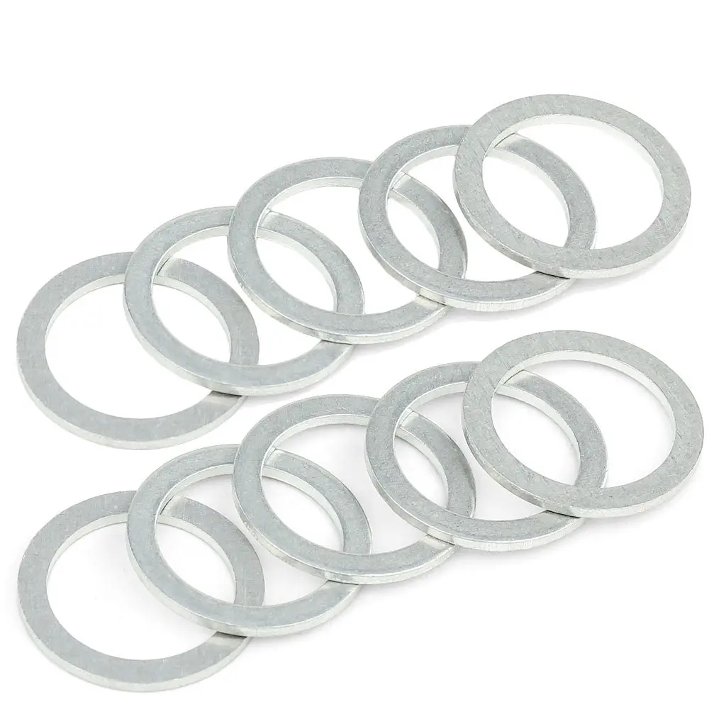 10X Hps Crush Seal Washer For Oil Gasket Banjo Bolt, An -16, 16An X 1.6Mm, Silver Aluminum 1