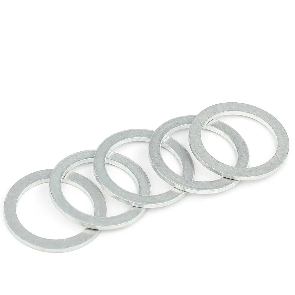 5X Hps Crush Seal Washer For Oil Gasket Banjo Bolt, M12, 12Mm X 1.6Mm, Silver Aluminum 1