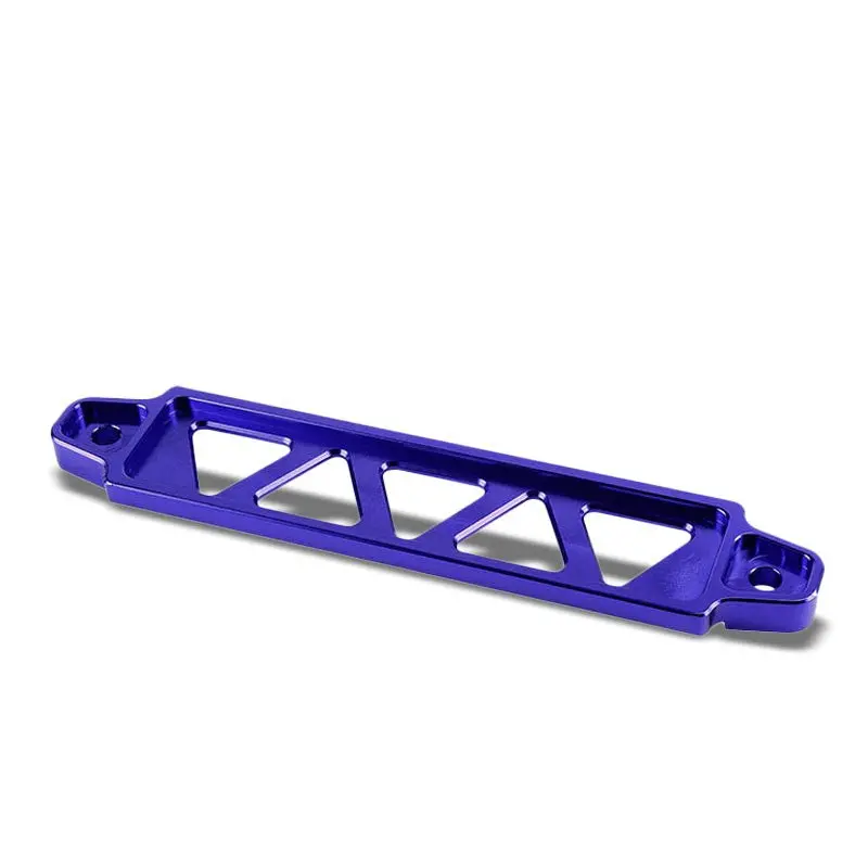 190Mm/220Mm Blue Billet Aluminum Car Battery Tie Down Mount Bracket Long Bar 1