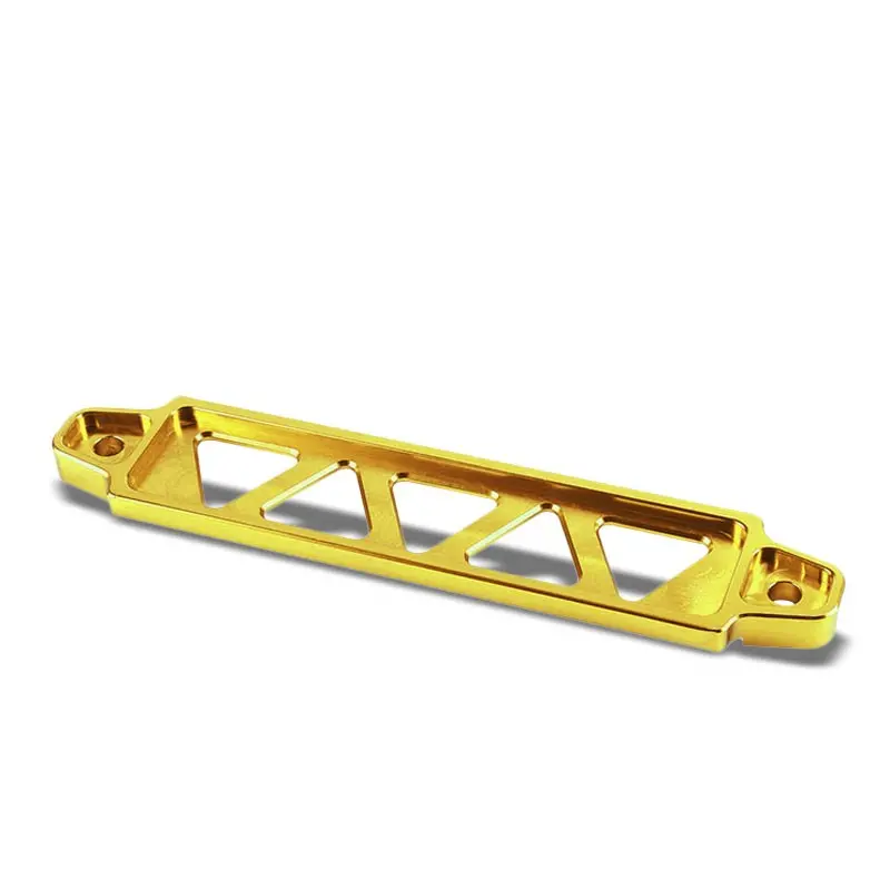 190Mm/220Mm Gold Billet Aluminum Car Battery Tie Down Mount Bracket Long Bar 1
