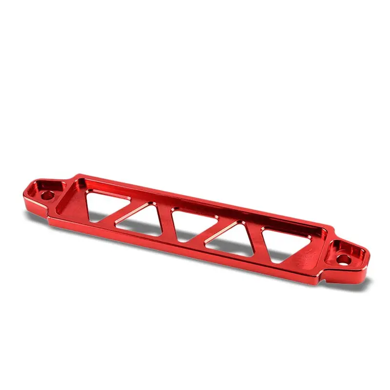 190Mm/220Mm Red Billet Aluminum Car Battery Tie Down Mount Bracket Long Bar 1