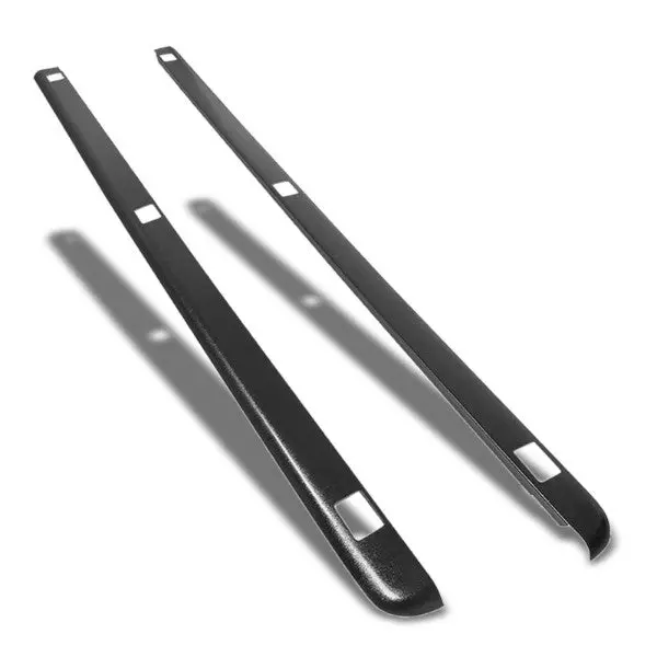 Black Truck Bed Cap Molding Rail Cover For 99-07 Silverado/Sierra 8Ft Bed W/Hole 1