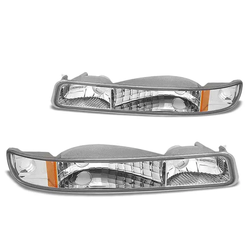 Turn Signal Bumper Light Chrome/Clear Lens/Amber Corner For 99-06 Sierra/Yukon 1