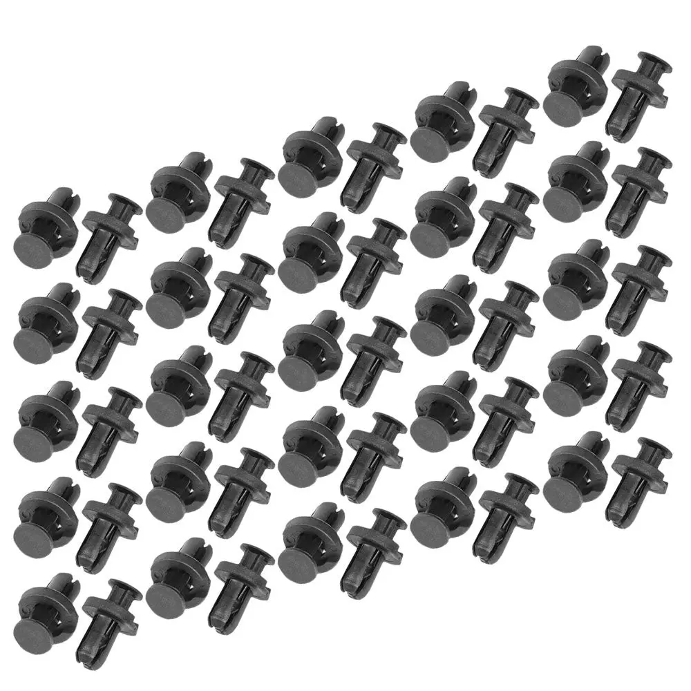50Pcs Universal Nylon [Push Pin] Auto Body/Bumper Fastener Rivet Retainer Clip 1