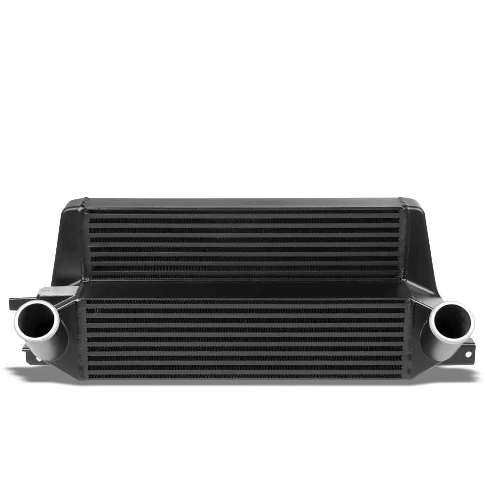 Black Front Mount Bar&Plate Intercooler 21X10.75 For 15-19 Mustang 2.3L Ecoboost 1