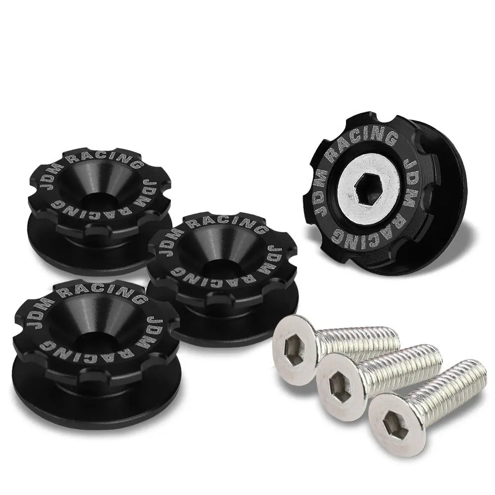 Black Gear Style 11Mm X 24Mm Universal Fit Bumper Quick Release Fastener 1