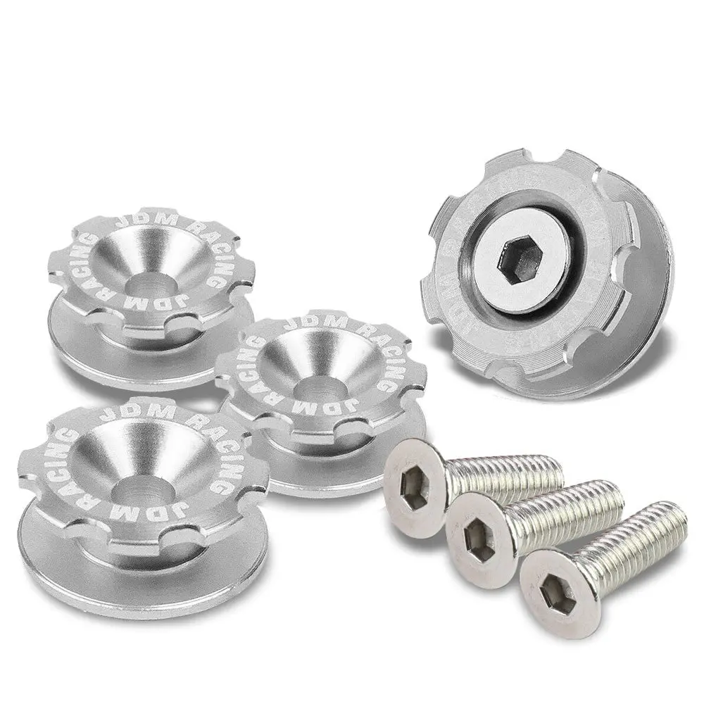Silver Gear Style 11Mm X 24Mm Universal Fit Bumper Quick Release Fastener 1