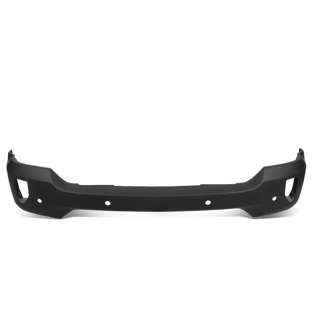 Black Front Middle Bumper Face Bar [W/Park Sensor Hole & Fog Light Cutout] For 16-19 Chevrolet Silverado 1500/Ld 1