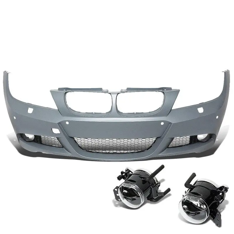 Lci M-Tech Style (W/Pdc) Front Bumper+Lower Grille+Fog Light For 09-11 Bmw E90 1