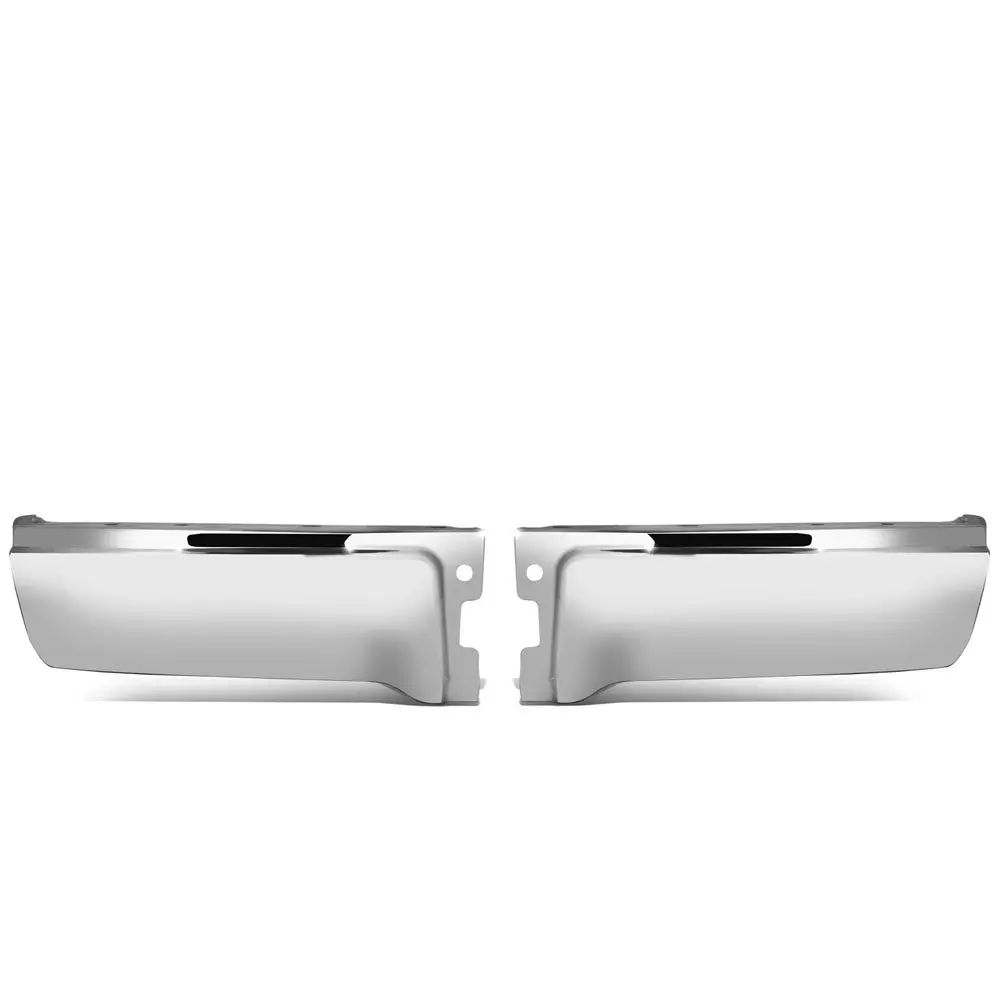Left/Right Chrome Polish Rear Bumper End Cap [W/O Parking Sensor Hole] For 09-14 Ford F-150 Fleetside (P415) 1