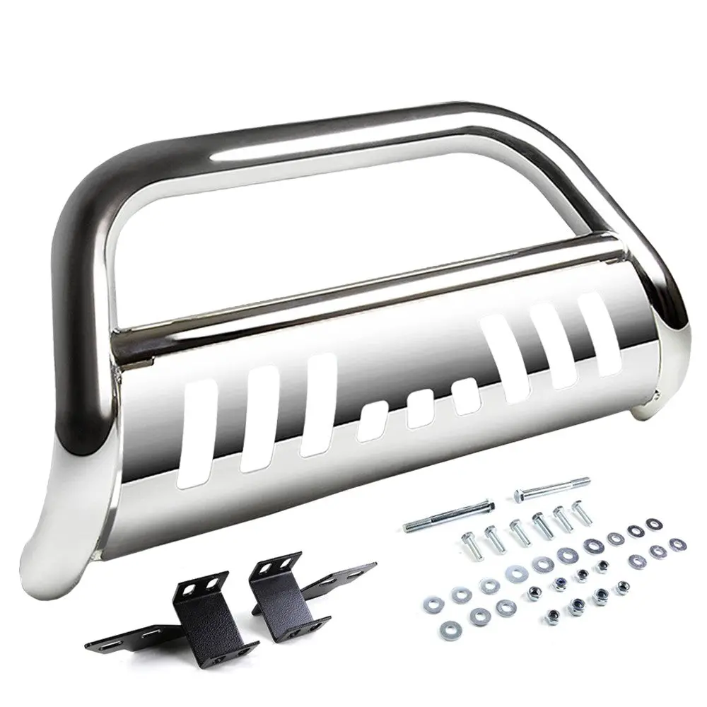 Chrome Bull Bar Bumper Grille Guard Skid Plate For Chevy 07-14 Suburban 1500 1