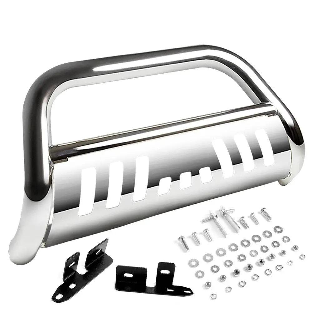 Chrome Bull Bar Bumper Grille Guard Skid Plate For Gmc 99-07 Sierra 1500/Classic 1