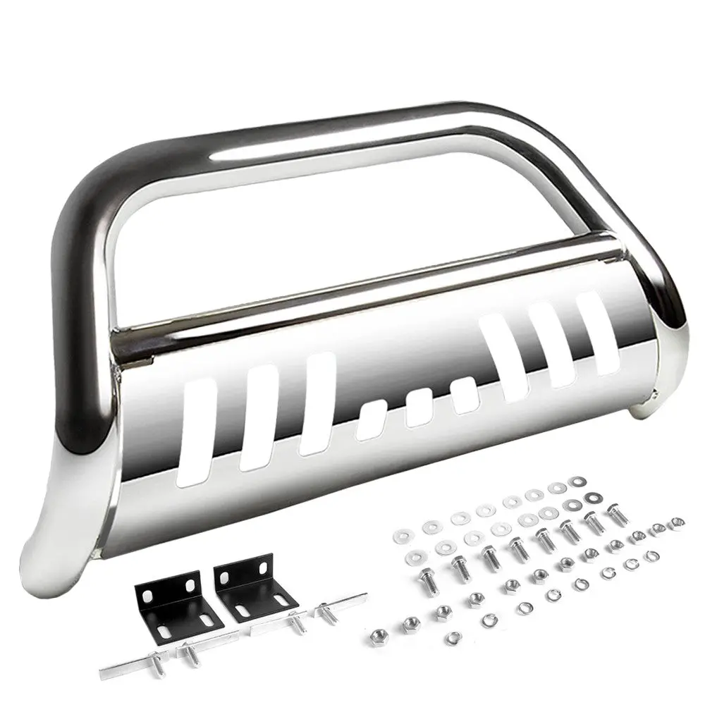 Chrome Bull Bar Bumper Grille Guard Skid Plate For Gmc 88-00 C/K Series Truck 1