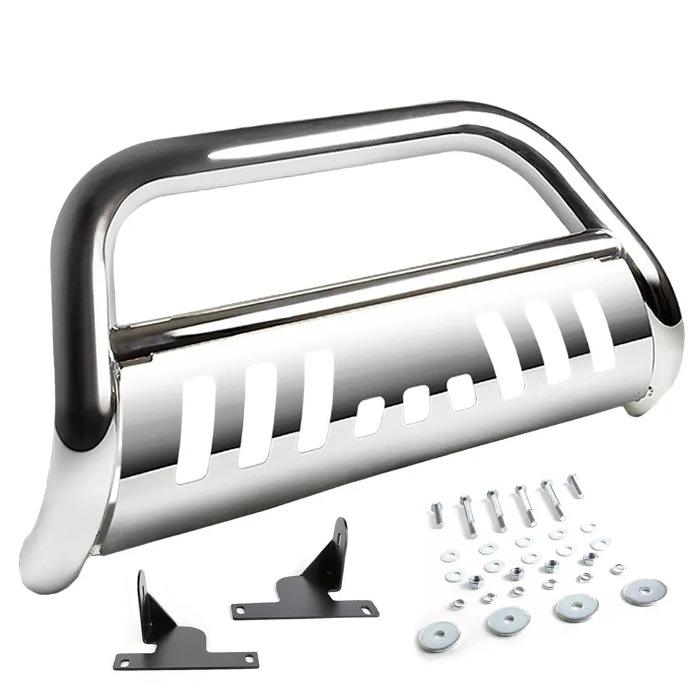 Chrome Bull Bar Push Bumper Grille Guard Skid Plate Kit For Chevy 04-12 Colorado 1