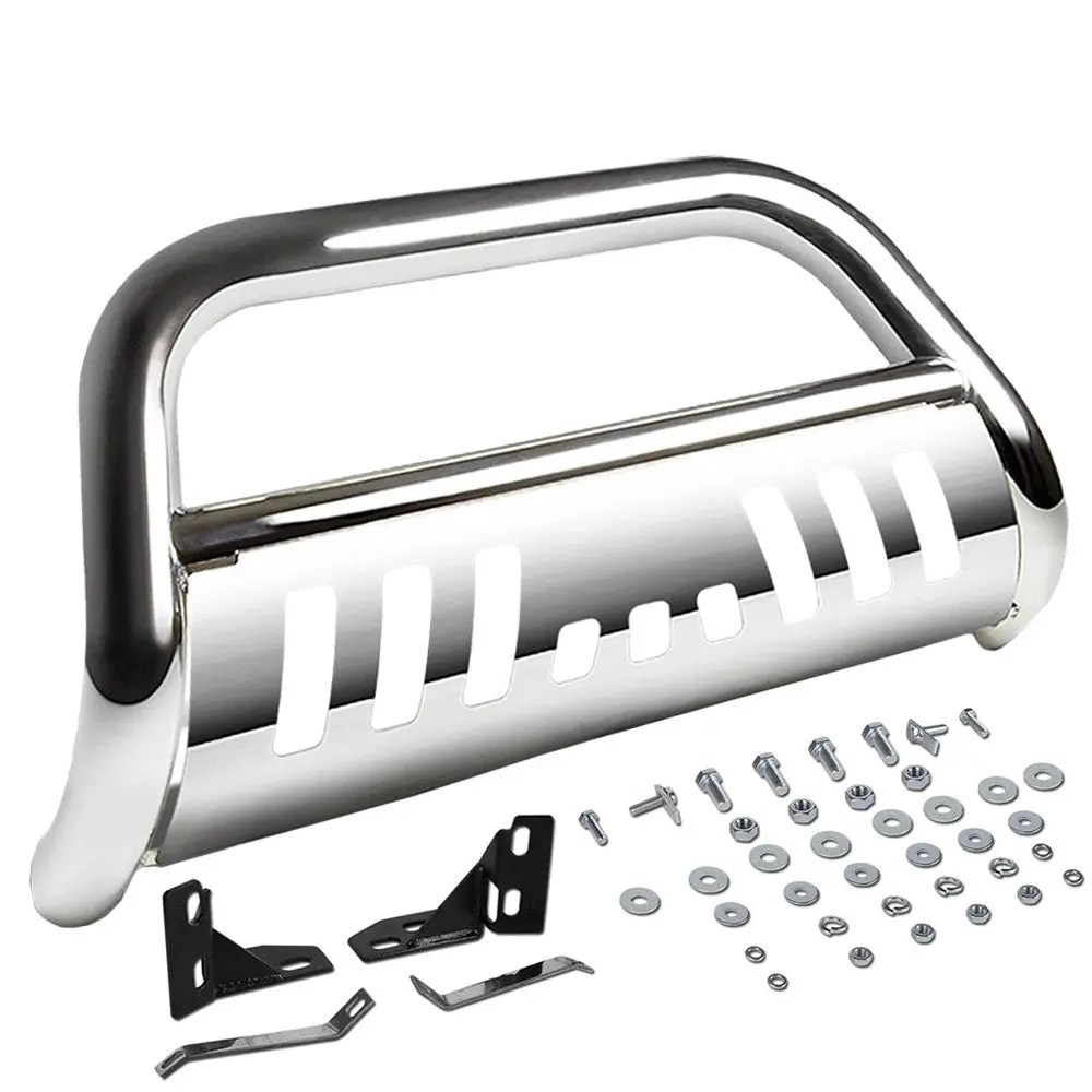 Chrome Bull Bar Push Bumper Grille Guard Skid Plate Kit For Honda 09-15 Pilot 1