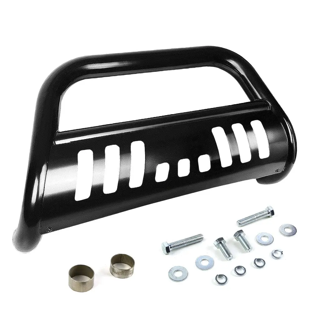 Black Bull Push Bar Bumper Grille Guard Skid Plate Kit For Nissan 04-15 Titan 1