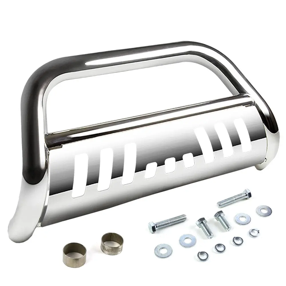 Chrome Bull Bar Push Bumper Grille Guard Skid Plate Kit For Nissan 04-15 Titan 1