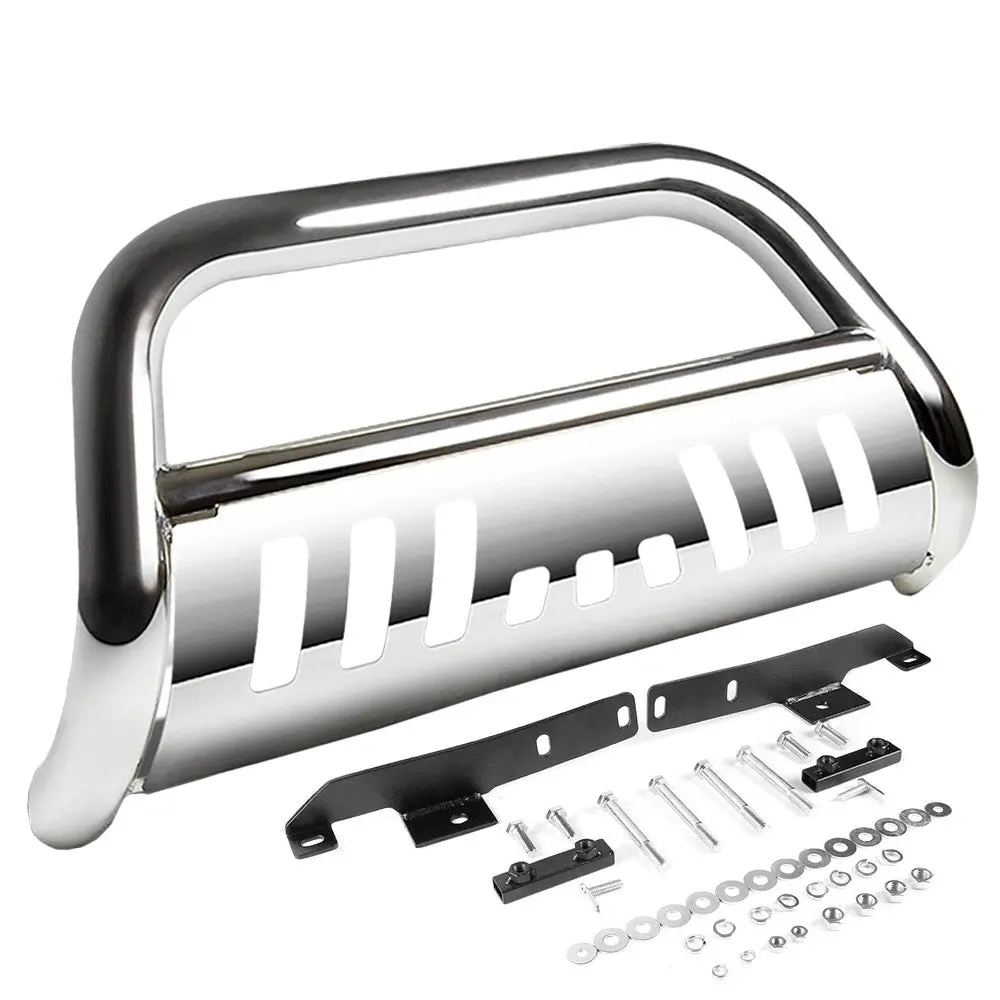 Chrome Bull Bar Push Bumper Grille Guard Skid Plate For Nissan 13-16 Pathfinder 1