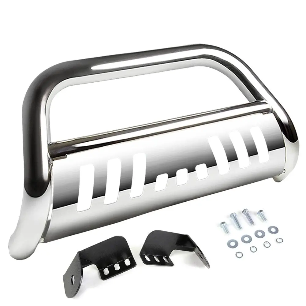 Chrome Bull Bar Push Bumper Grille Guard Skid Plate Kit For Toyota 00-06 Tundra 1