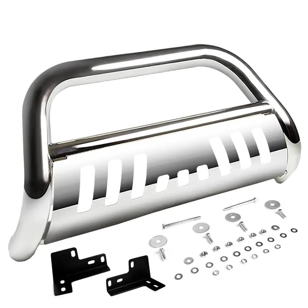 Chrome Bull Bar Push Bumper Grille Guard Skid Plate Kit For Toyota 05-15 Tacoma 1