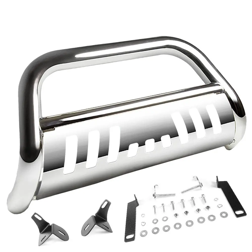 Chrome Bull Bar Push Bumper Grille Guard Skid Plate For Toyota 14-16 Highlander 1