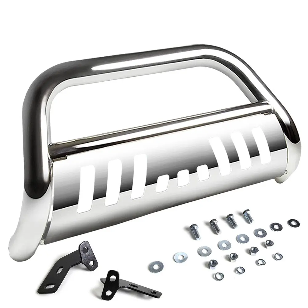 Chrome Bull Bar Push Bumper Grille Guard Skid Plate Kit For Toyota 06-16 Rav4 1