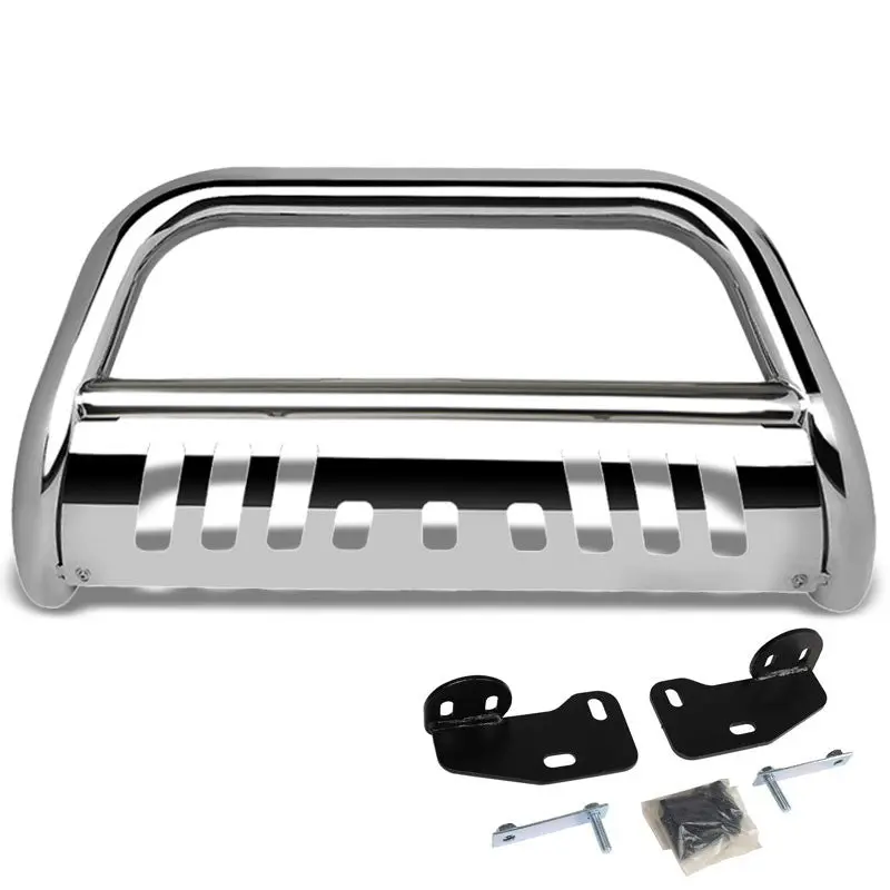 Chrome Bull Bar Bumper Grille Guard Skid Plate For 18+ Jeep Wrangler Jl 1
