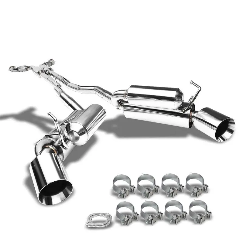 4.5" Dual Slant Roll Muffler Tip Exhaust Catback System Typ-3 For 03-09 350Z V6 1